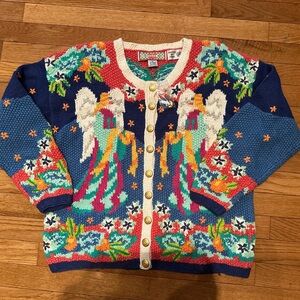 Vibrant Angel Pattern Cardigan